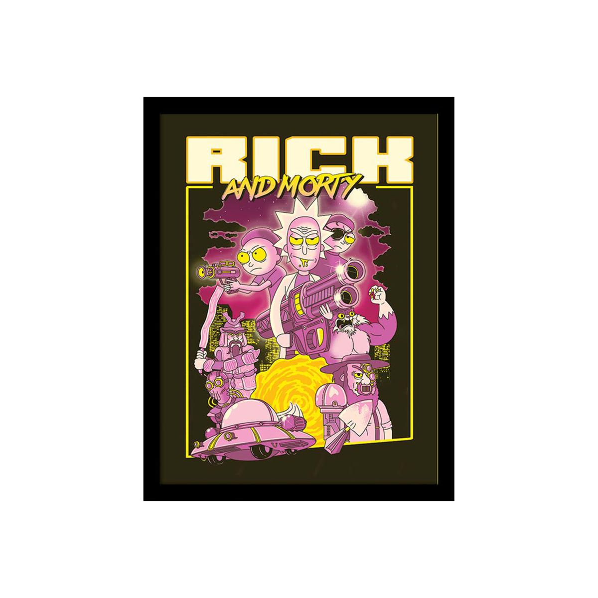 Rick and Morty (80s Action Movie) Framed Print – image 1