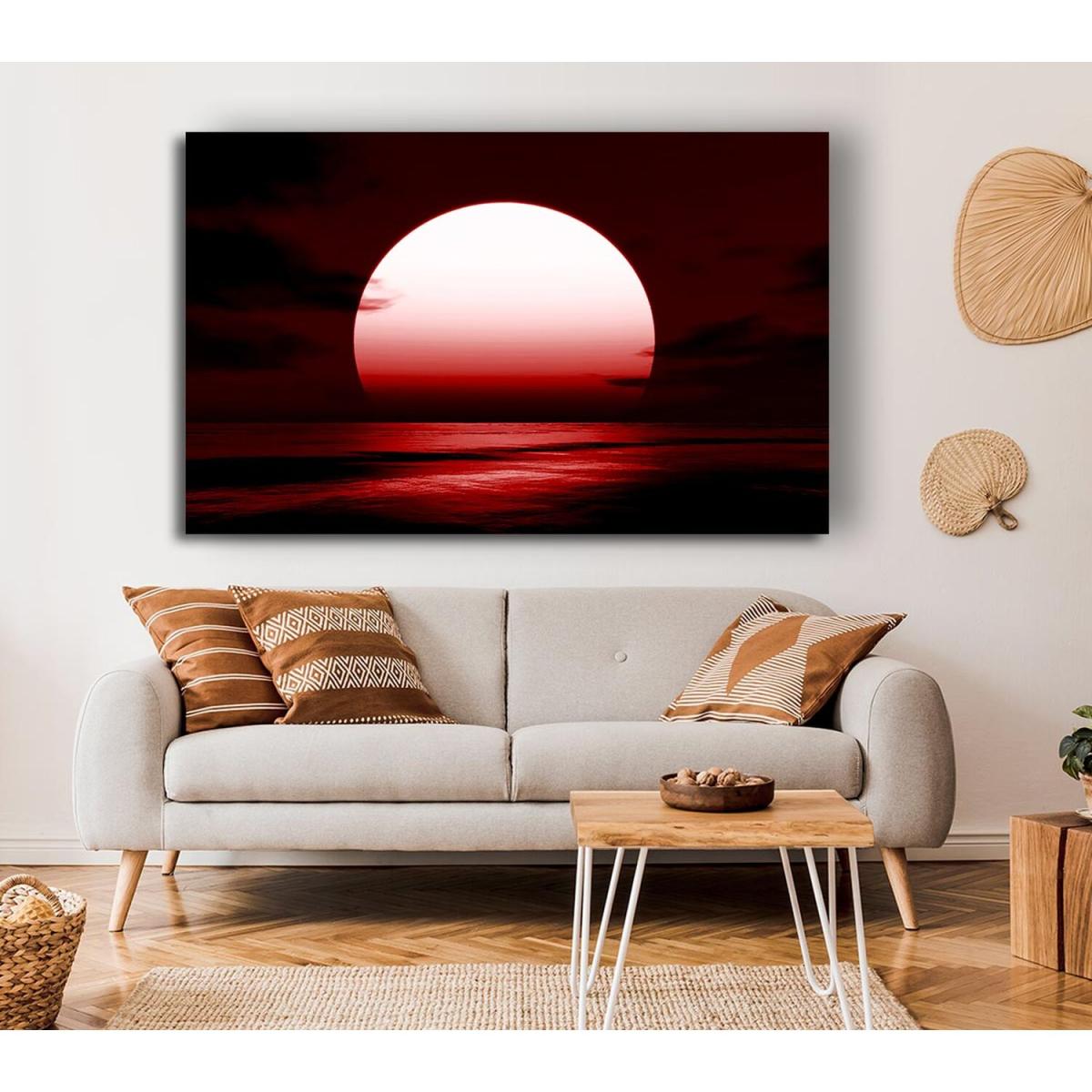 Red Sun Glory Canvas Print Wall Art - Yellow / 66.04cm – image 3