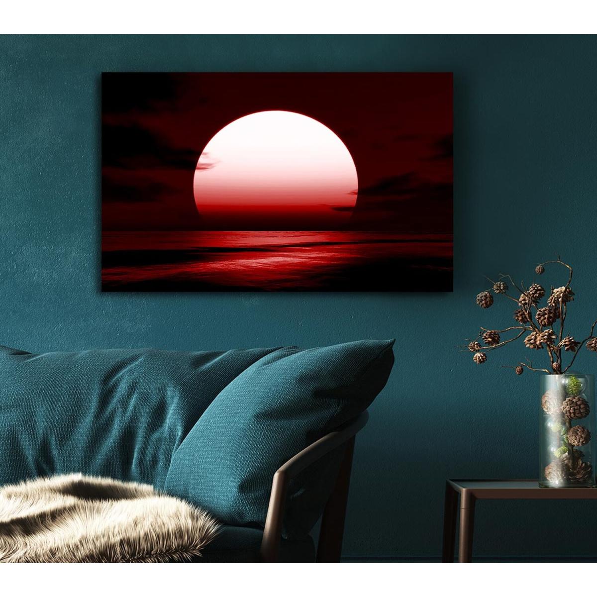 Red Sun Glory Canvas Print Wall Art - Yellow / 66.04cm – image 4