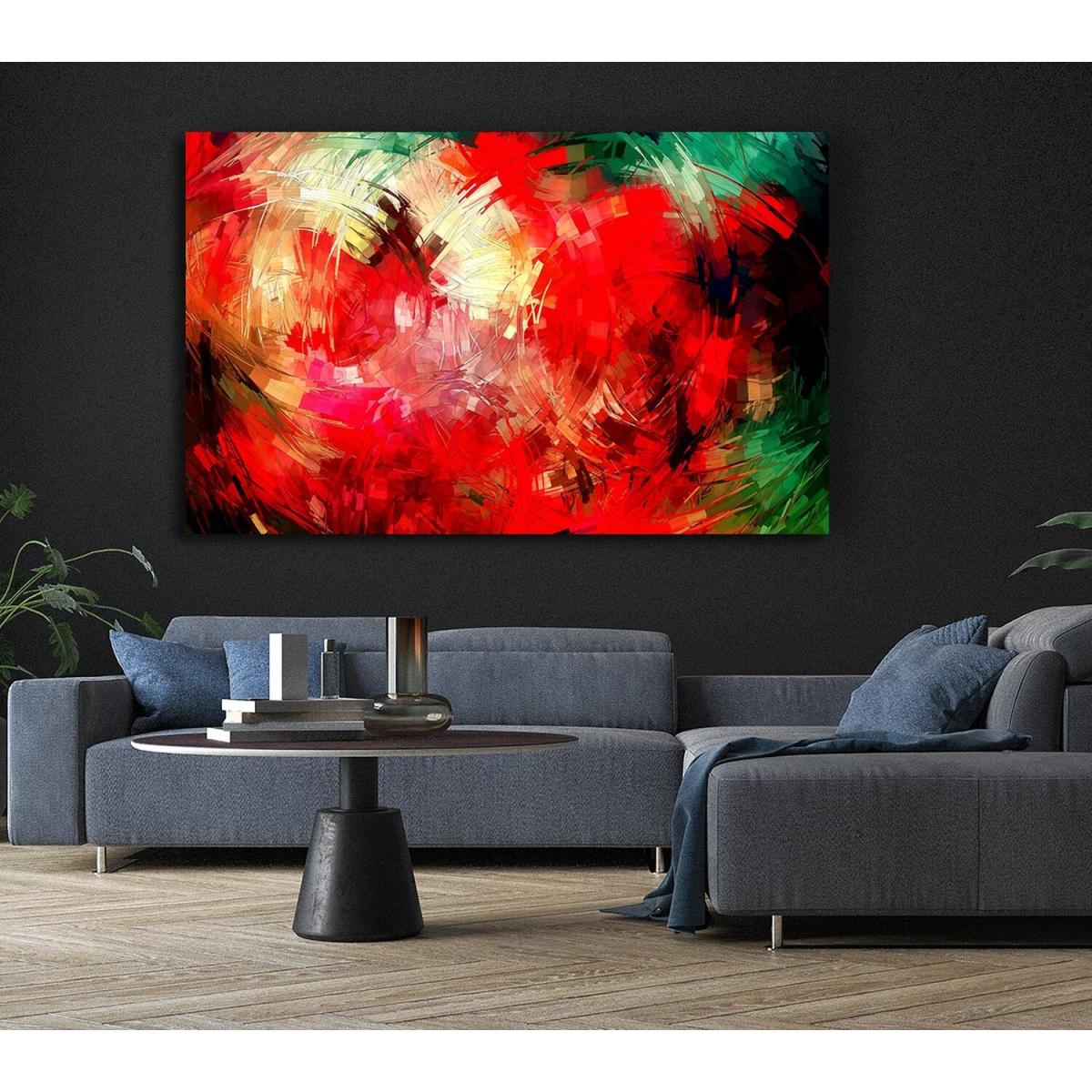 Abstract Swirl Design Canvas Print Wall Art - Yellow / 81.28cm – image 4