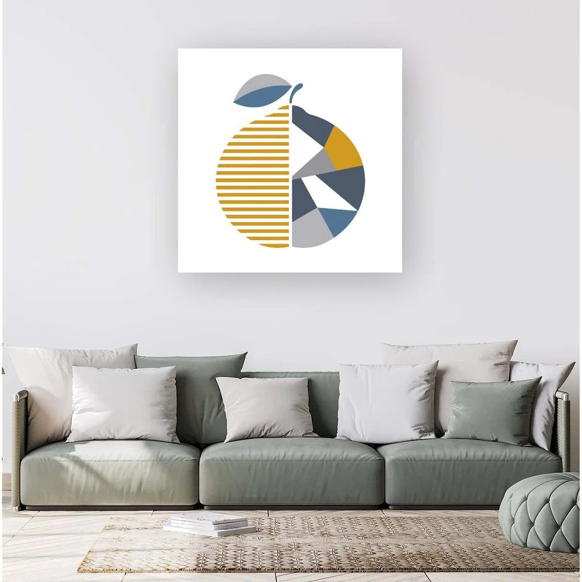 Geometric Orange Canvas Print - Blue / Small – image 2