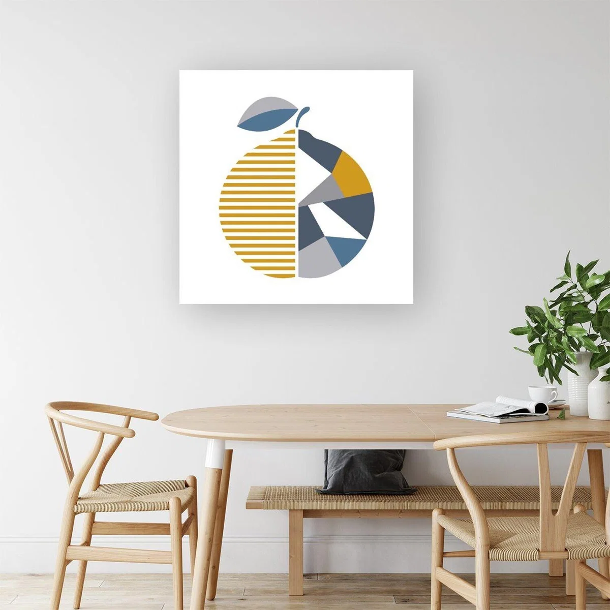 Geometric Orange Canvas Print - Blue / Small – image 3