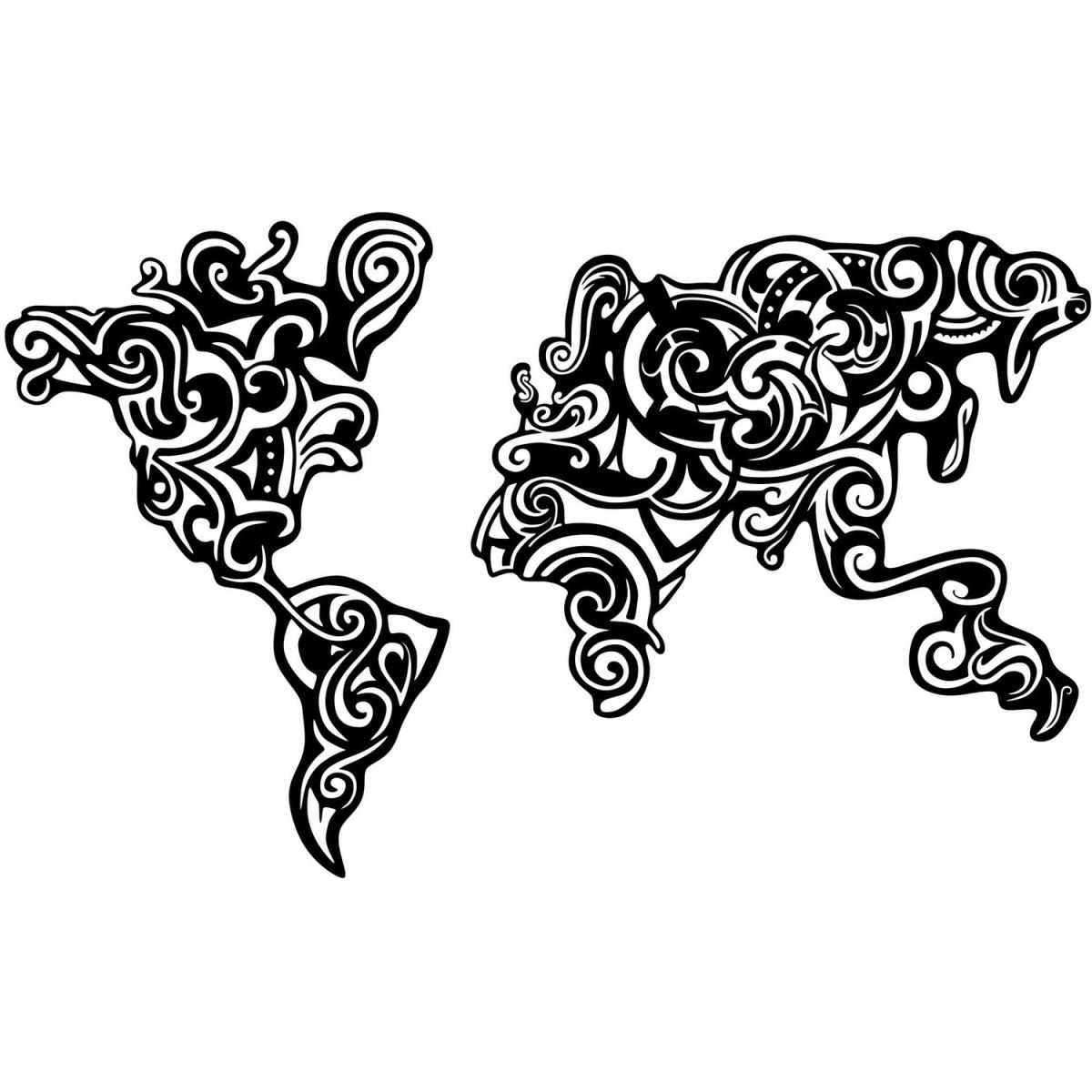 Tribal Wall Art Metal Decorative Object - Black - Black – image 2