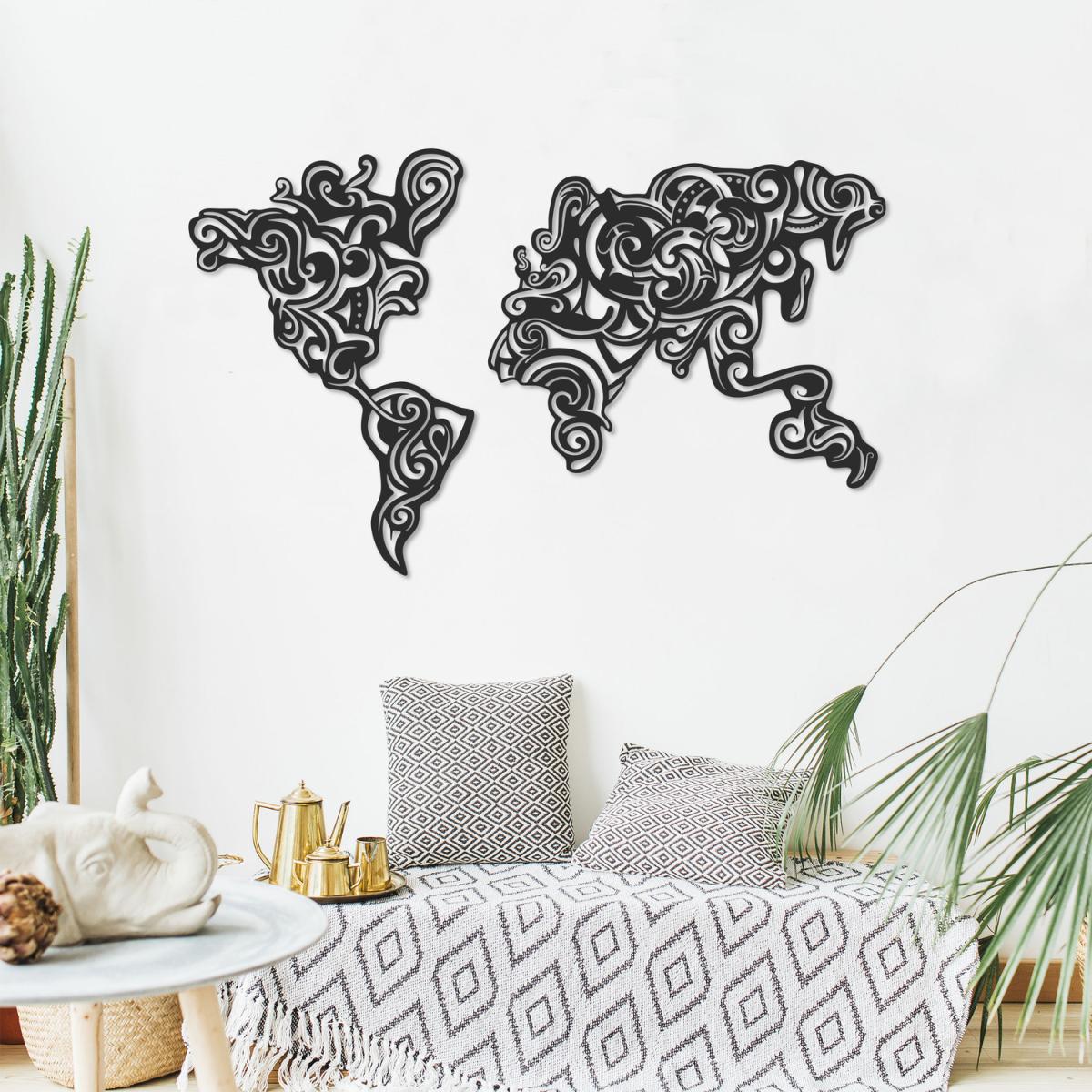 Tribal Wall Art Metal Decorative Object - Black - Black – image 1