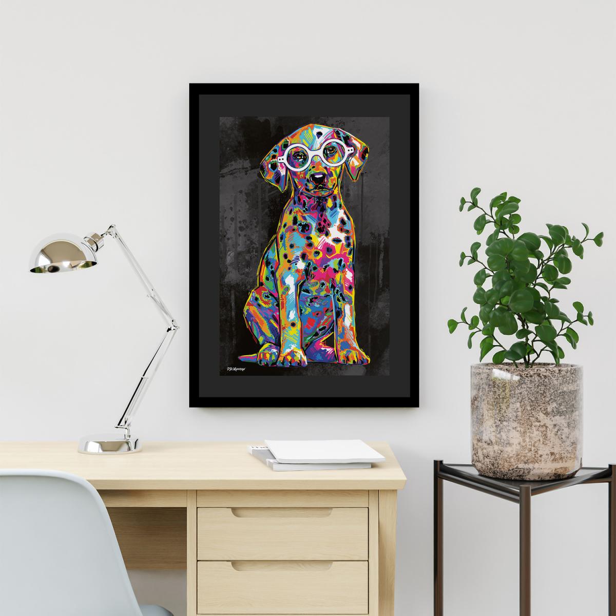 Fabian the Dog Framed Wall Art - White / 43.5cm / 53.5cm – image 3