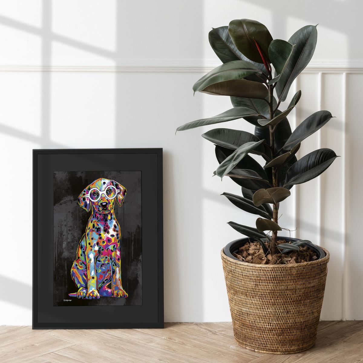 Fabian the Dog Framed Wall Art - White / 43.5cm / 53.5cm – image 4
