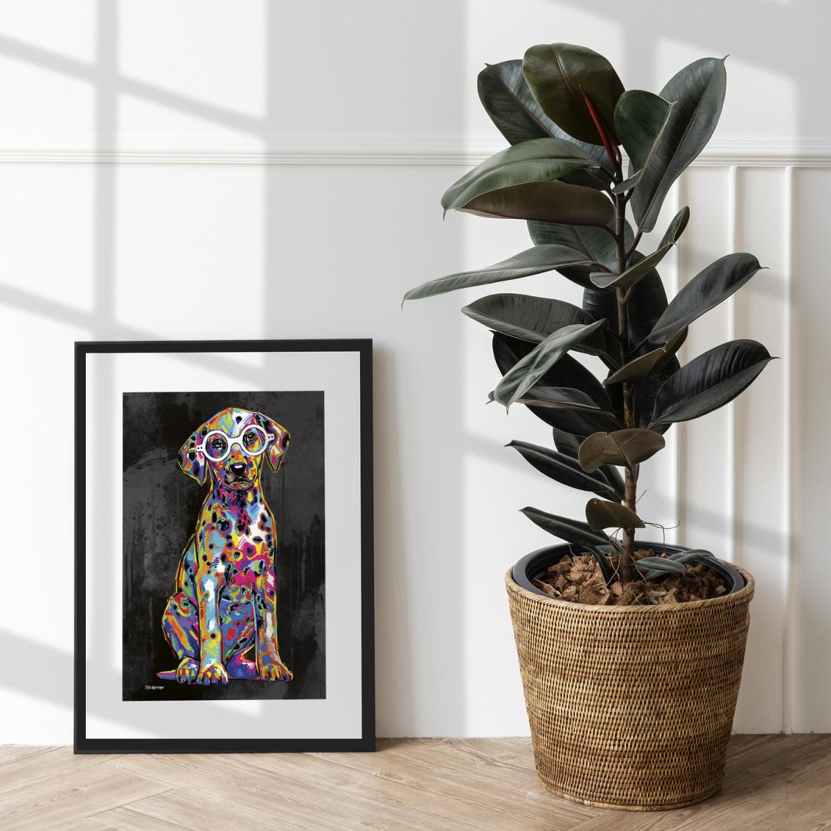 Fabian the Dog Framed Wall Art - White / 43.5cm / 53.5cm – image 8