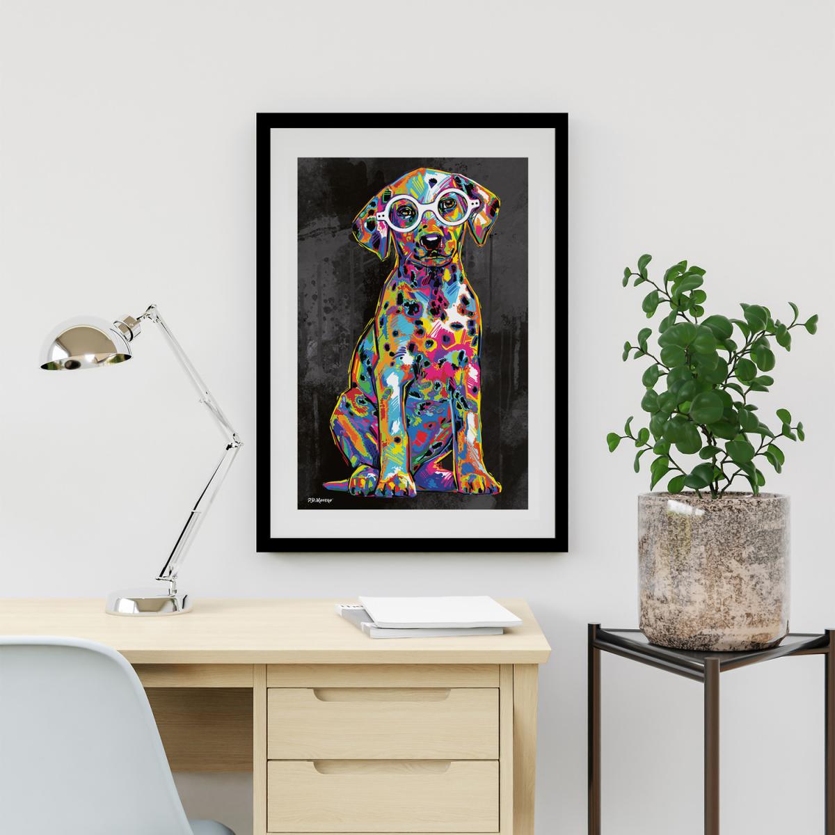 Fabian the Dog Framed Wall Art - White / 43.5cm / 53.5cm – image 1