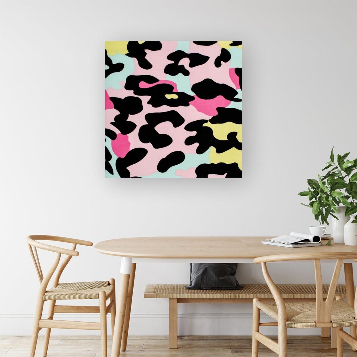 Colourful Leopard Print Canvas Print - Pink / Small – image 2