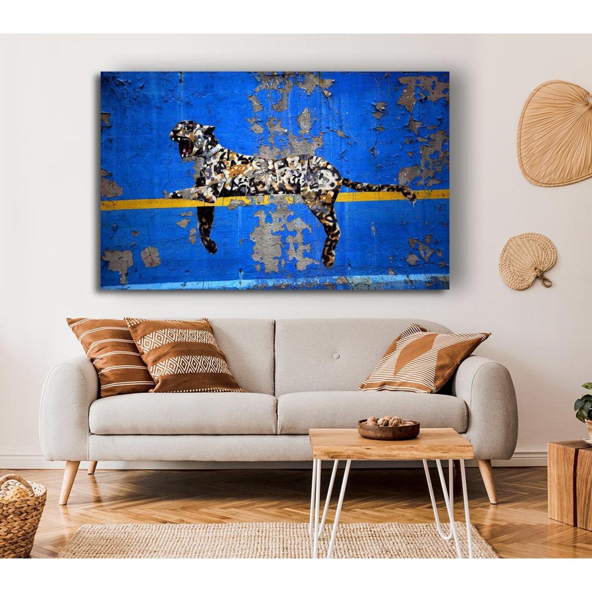 Blue Leopard - Yellow / Small 14 x 20 Inches – image 4