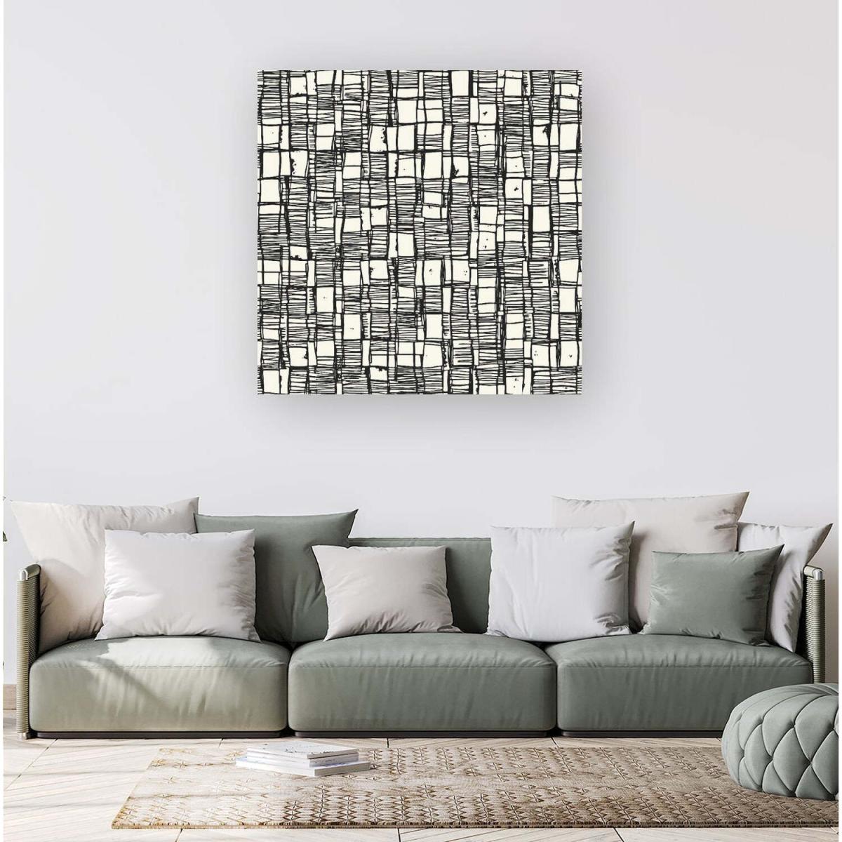 Irregular Sketched Block Textured  Canvas Print - Grey / Large – image 3