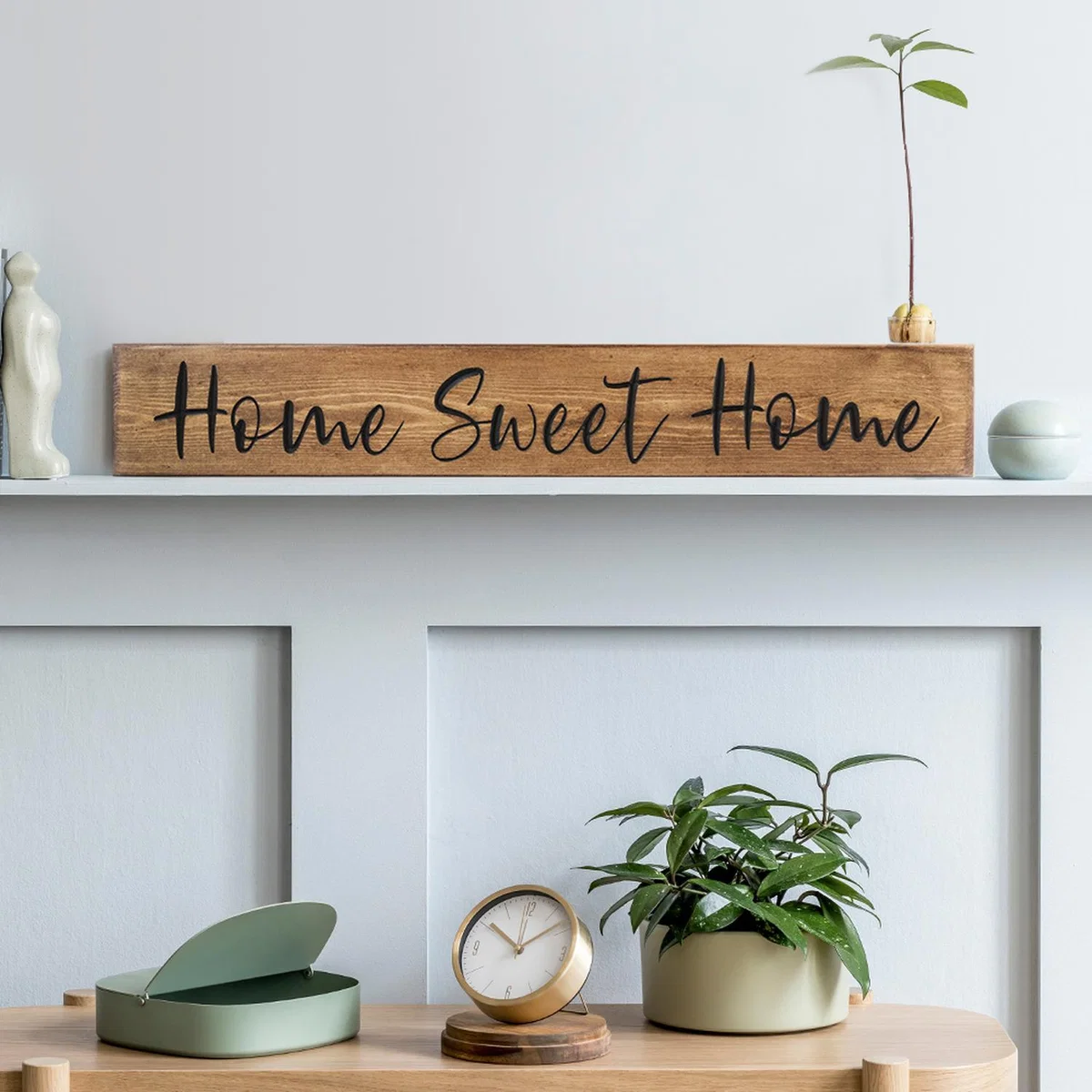Engraved Home Sweet Home Sign - Brown – image 1