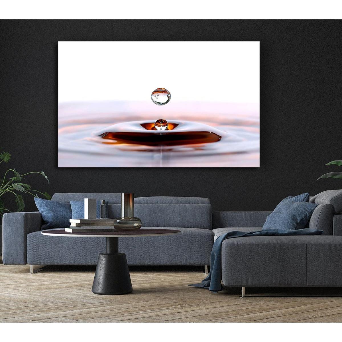 Liquid Droplet Canvas Print Wall Art - Yellow / 66.04cm – image 6