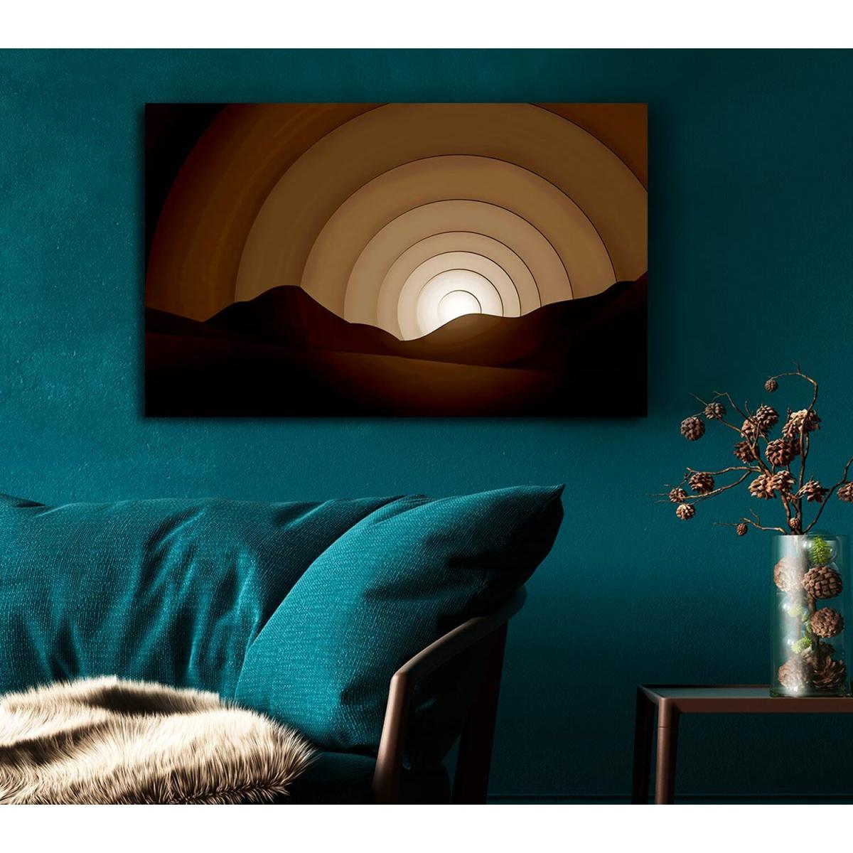 Chocolate Rainbow Horizon Canvas Print Wall Art - Yellow / 81.28cm – image 5