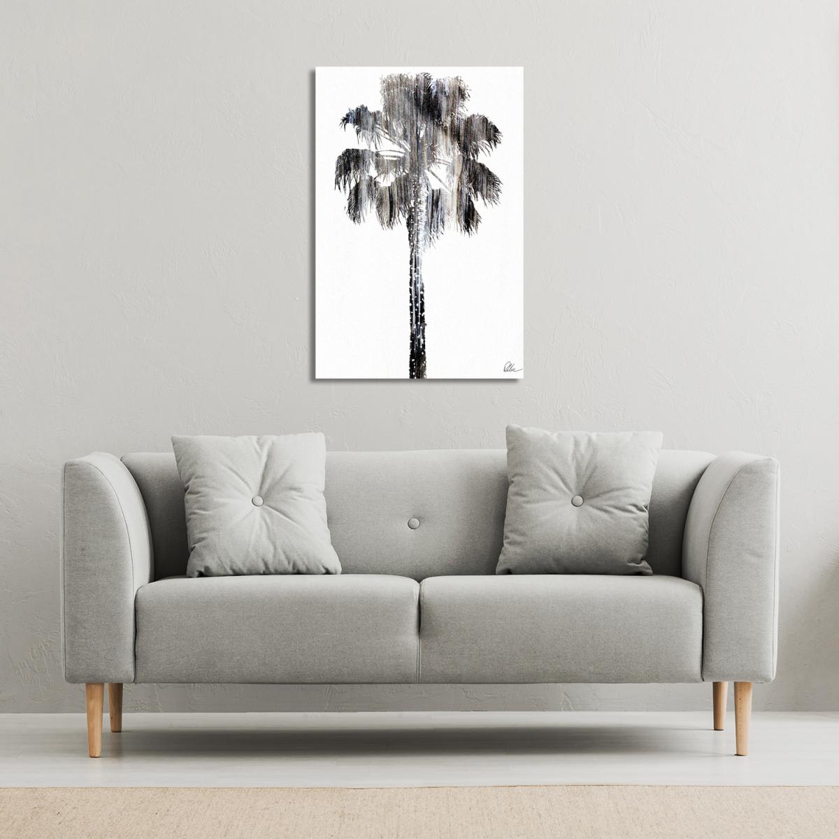 'Gold Tall Palm' Art Print Wrapped on Canvas - Black / 46cm – image 3