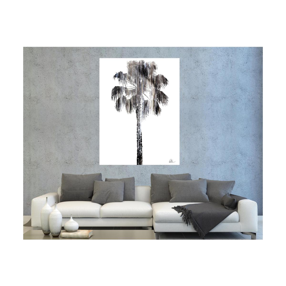 'Gold Tall Palm' Art Print Wrapped on Canvas - Black / 46cm – image 1