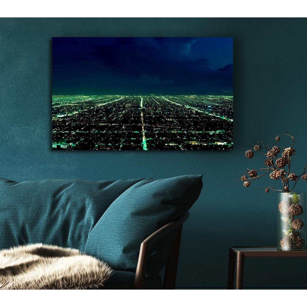 Aerial City View Canvas Print Wall Art - Yellow / 66.04cm – image 4