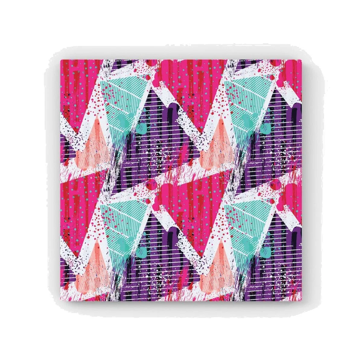 Shabby Geometric Pattern HD Metal Print - Pink / 56cm