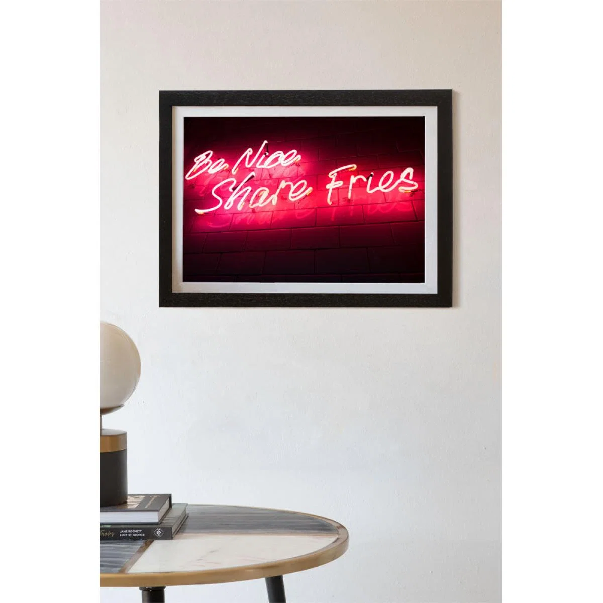 Unframed Be Nice Share Fries Neon Art Print – image 2