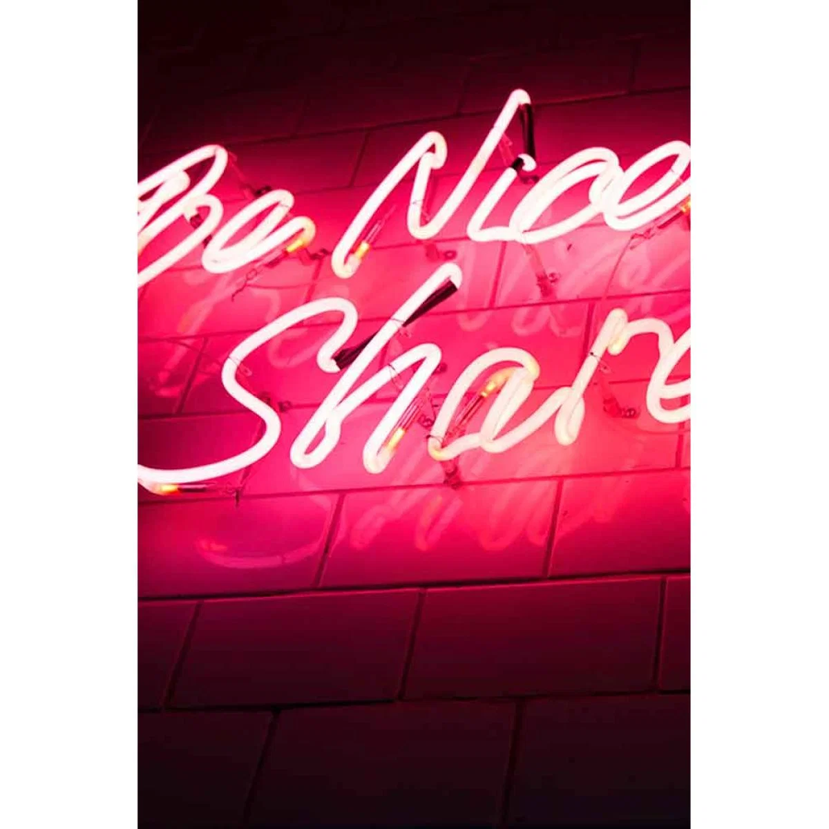 Unframed Be Nice Share Fries Neon Art Print – image 4