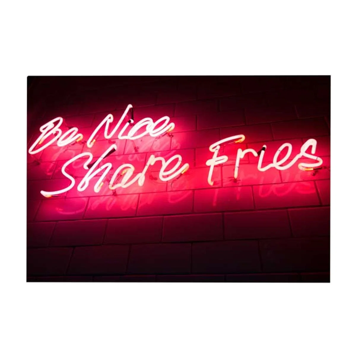 Unframed Be Nice Share Fries Neon Art Print – image 1