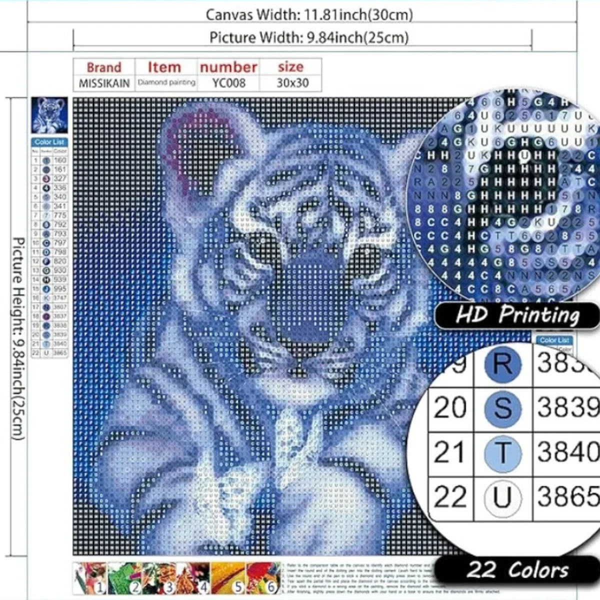 Tiger Butterfly Diamond Painting Kit - White – image 4