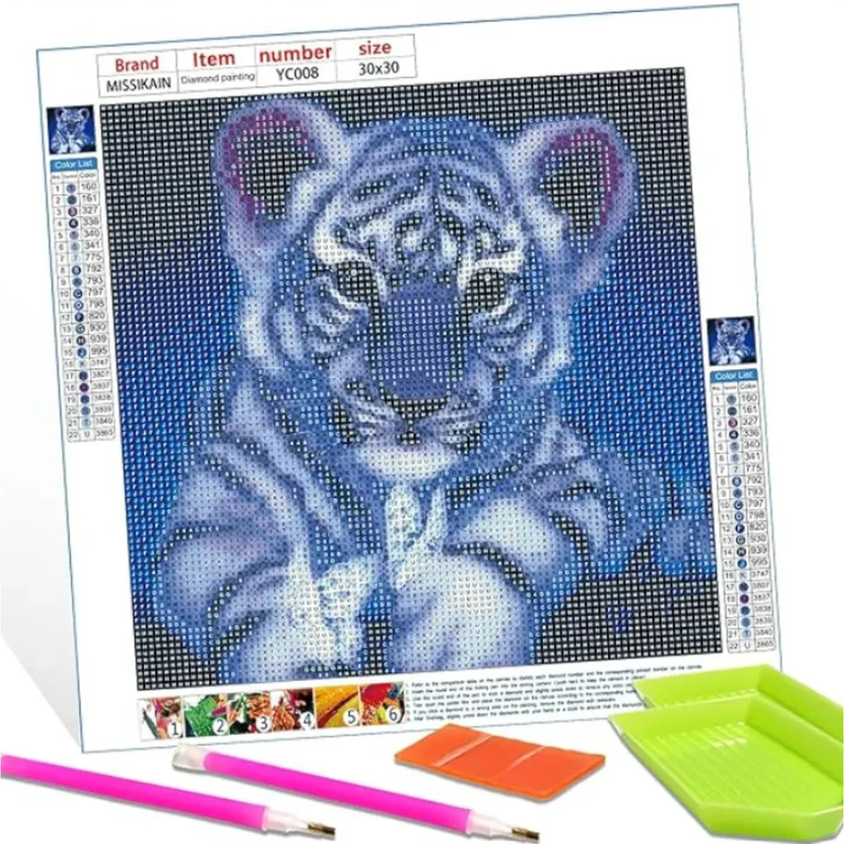 Tiger Butterfly Diamond Painting Kit - White – image 5