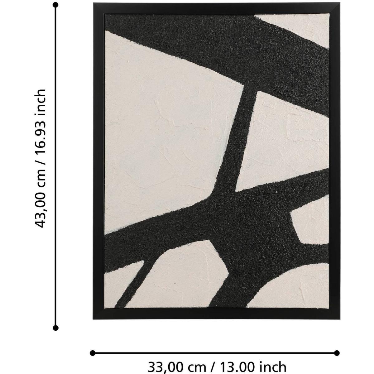 EGLO Roberval Set of Two Hand-Painted BlackWhite Canvases - black, white – image 4