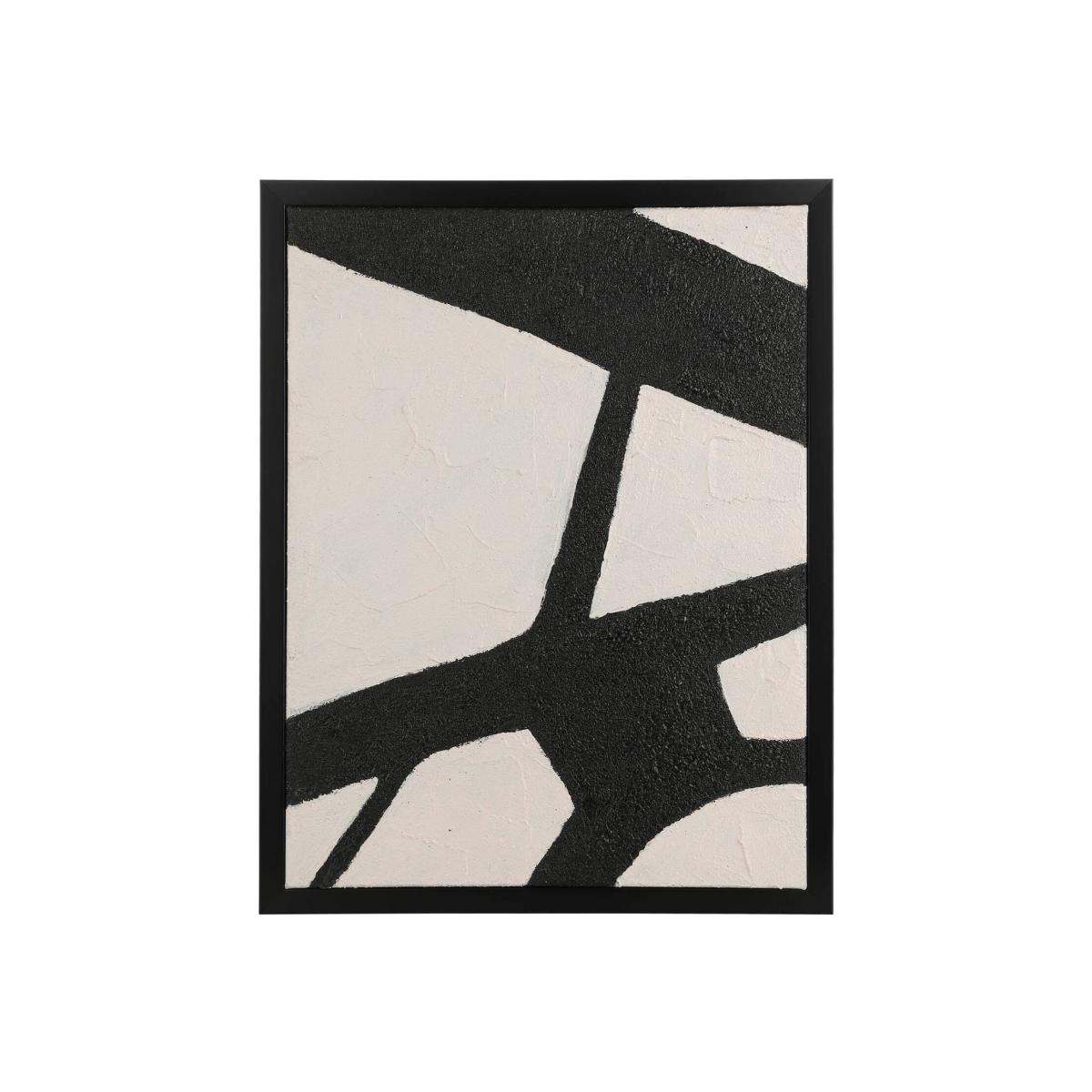 EGLO Roberval Set of Two Hand-Painted BlackWhite Canvases - black, white – image 1