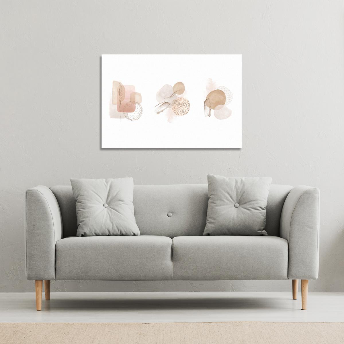 Bbeige watercolor Illustration and gold elements Canvas Print - White / 77cm / 51cm – image 3