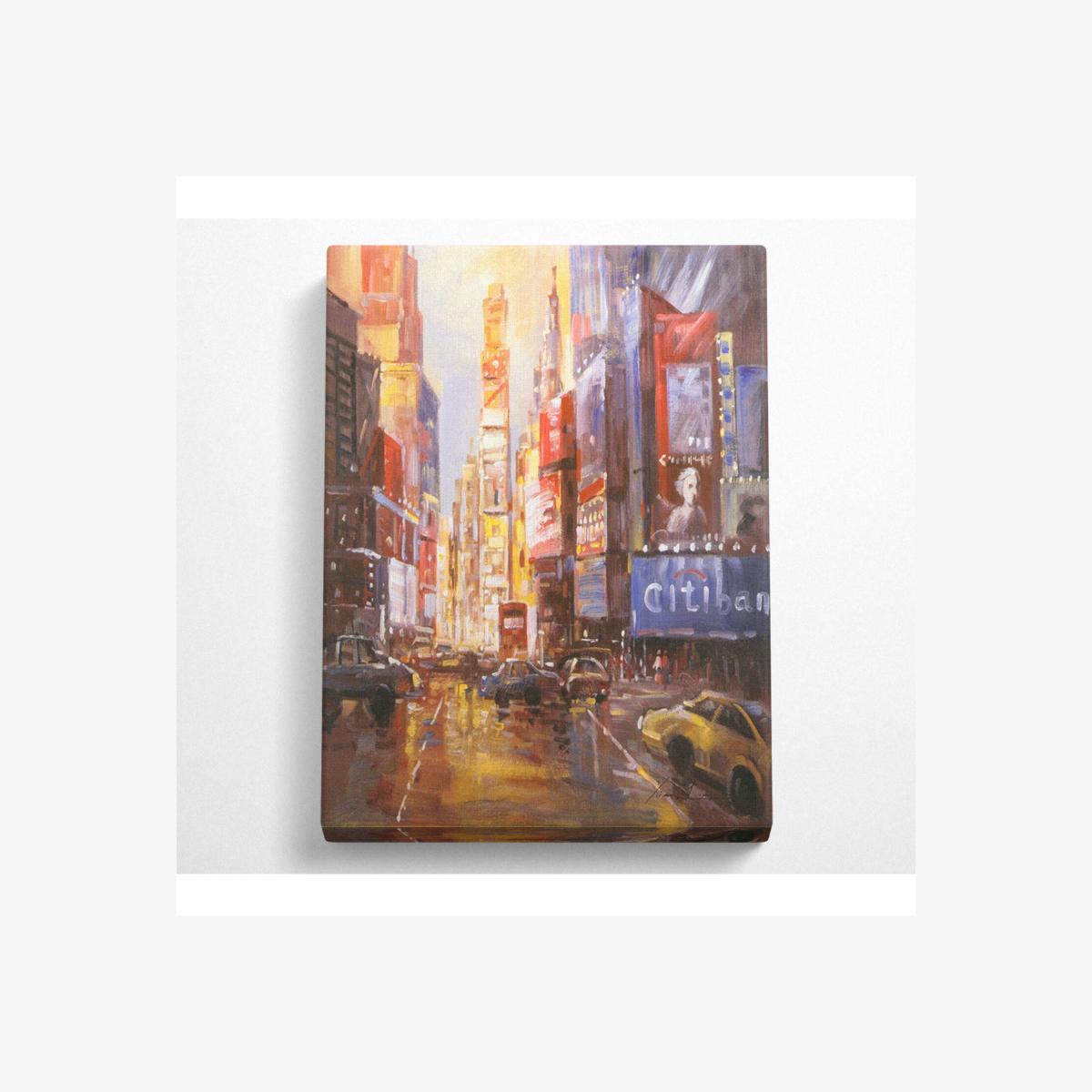 Busy Street Canvas Print - Black / 66.04cm