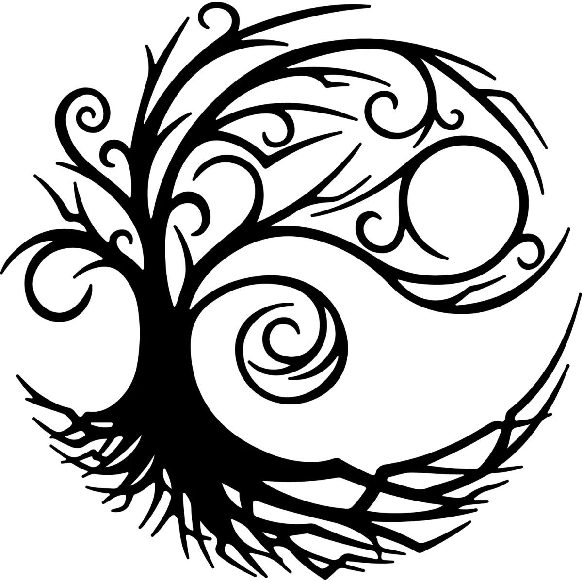 METAL WALL ART- TREE OF LIFE 60X60 CM - TEXTURE BLACK - Black – image 2