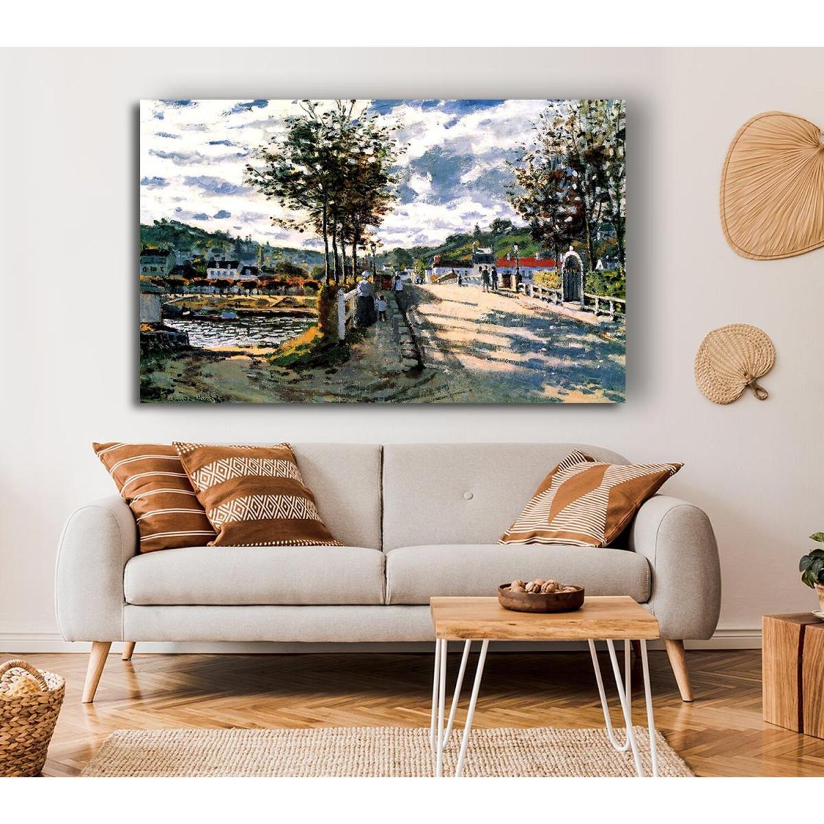 Monet The Seine At Bougival - Yellow / Large 26 x 40 Inches – image 4