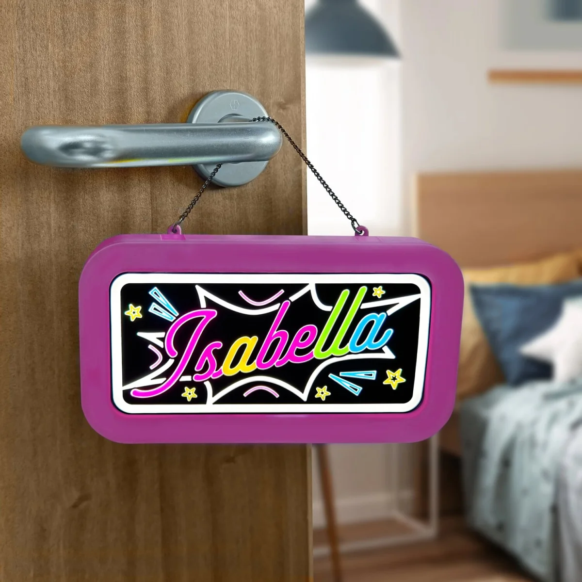 Isabella Pre-personalised Light-Up Neon Bedroom Sign - Pink – image 8