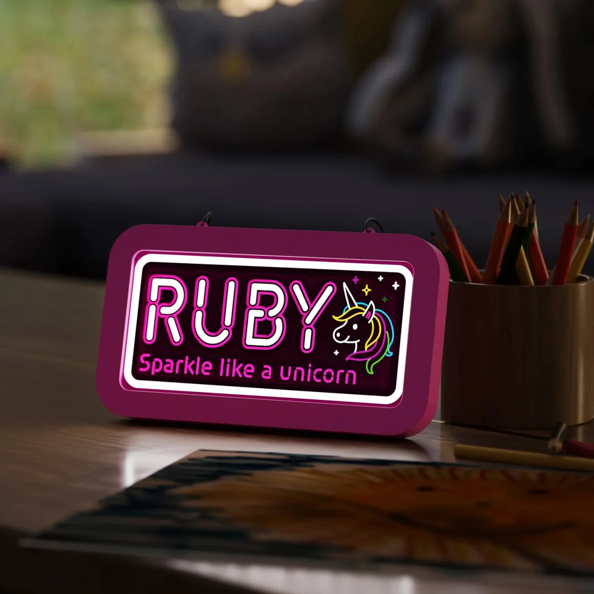 Ella Pre-personalised Light-Up Neon Bedroom Sign - Yellow – image 5