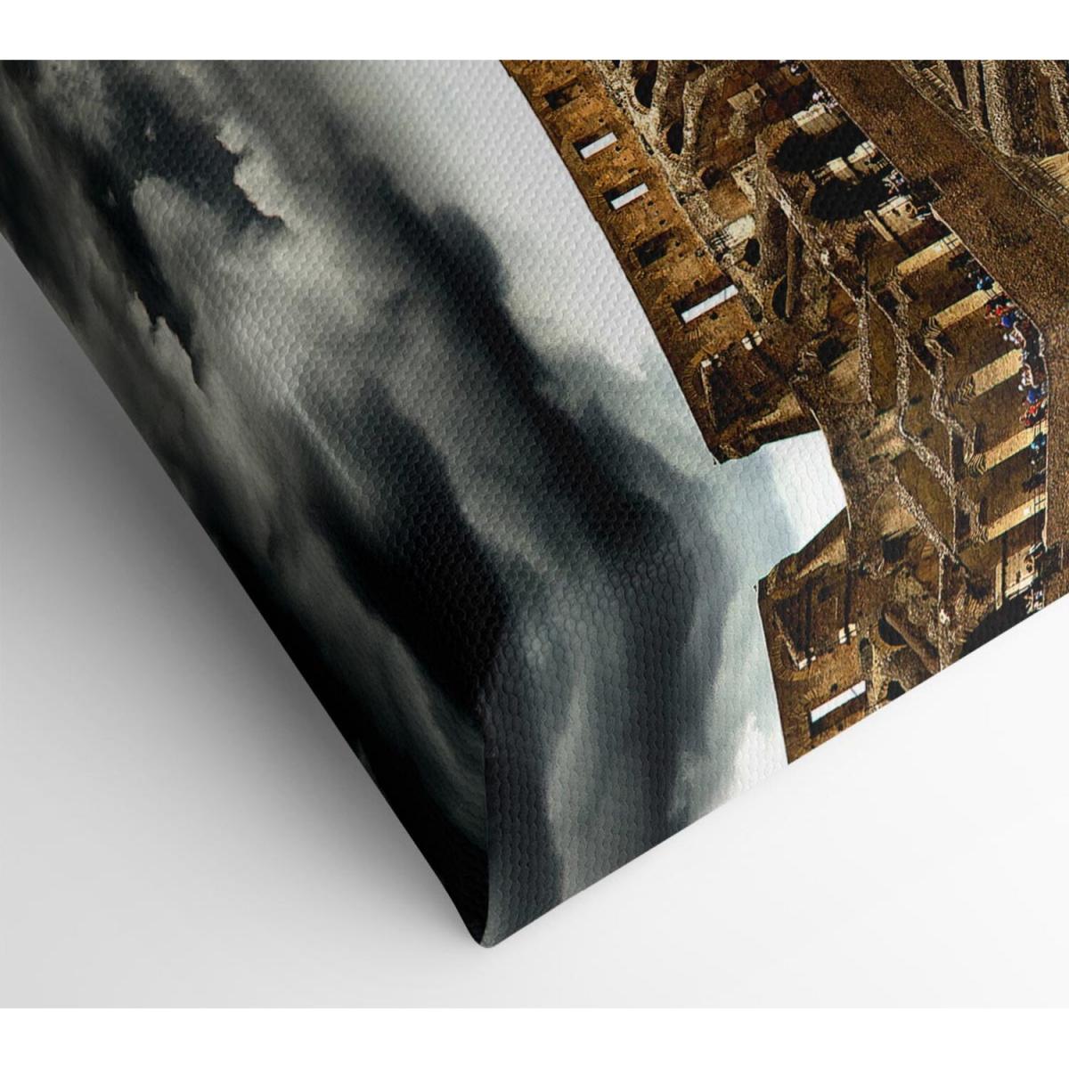 Cloudy Colosseum Canvas Print Wall Art - Yellow / 50.8cm – image 2