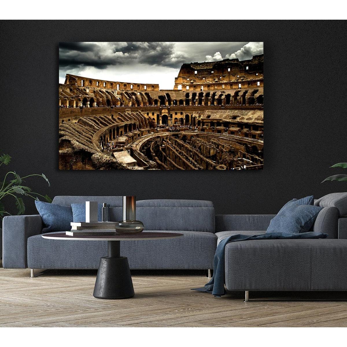Cloudy Colosseum Canvas Print Wall Art - Yellow / 50.8cm – image 6
