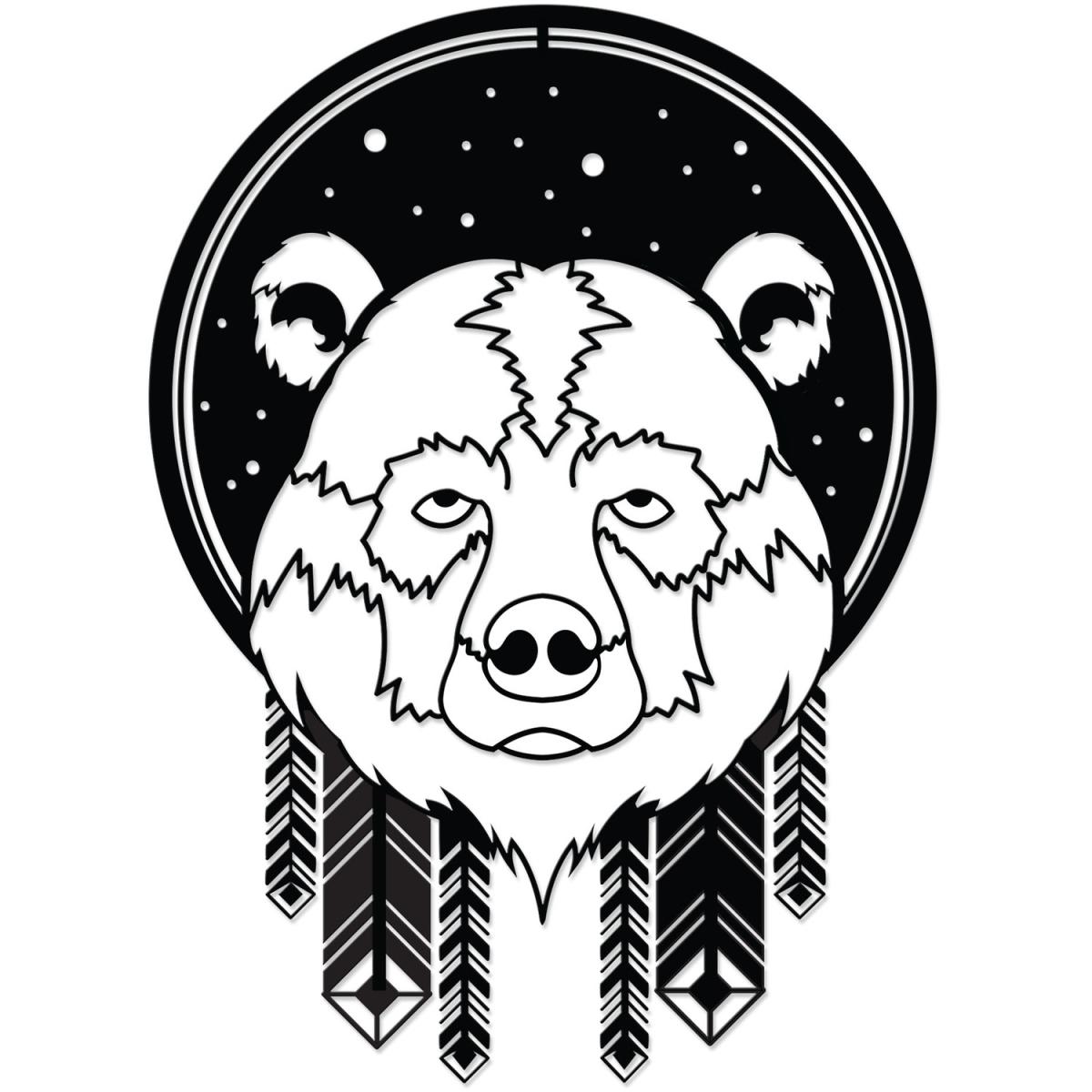 Bear Theme  Wall Art Metal Decorative Object - Black - Black – image 2