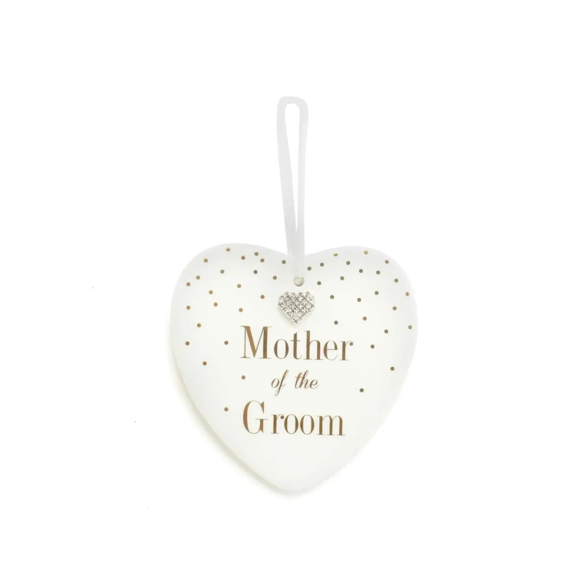 Mother of the Groom Mad Dots Heart 2 Pack - White