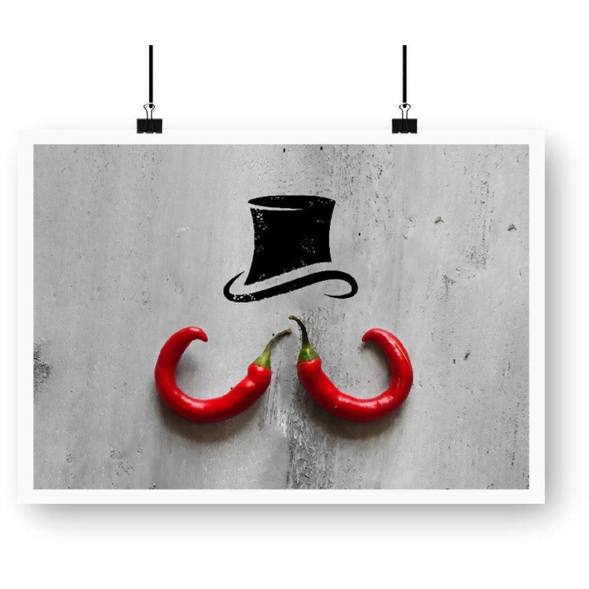 Chilli Moustache Art Print - Red / 84.1cm – image 2