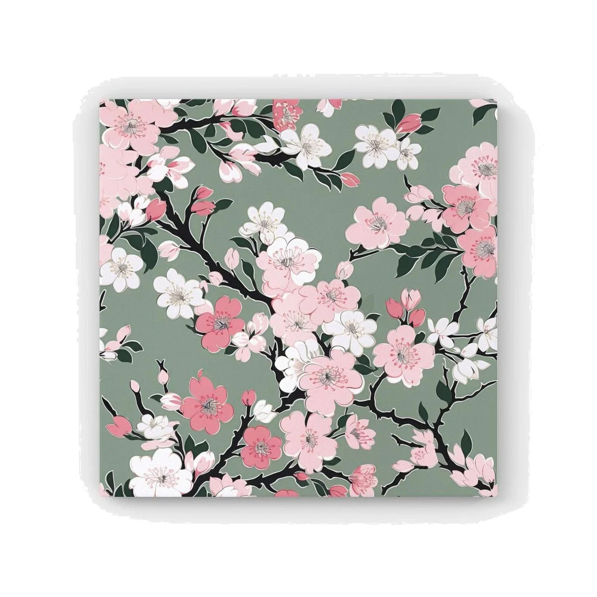 Pink Floral Abstract Pattern HD Metal Print - Pink / 40cm