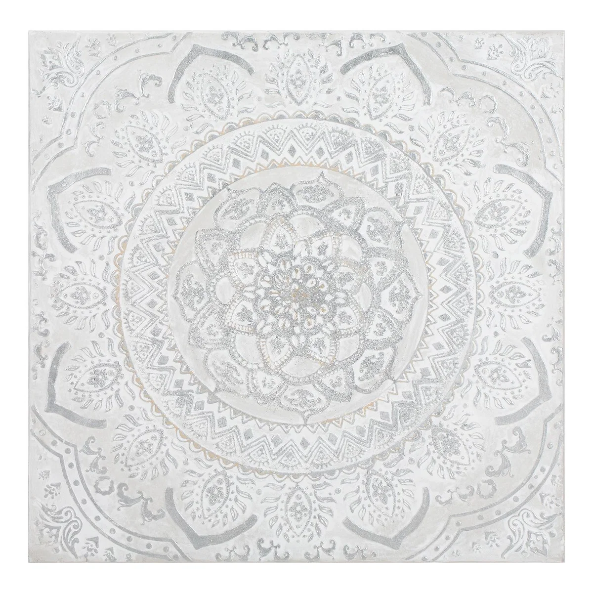 Sparkle Embossed Chakra Wall Art - Silver – image 1