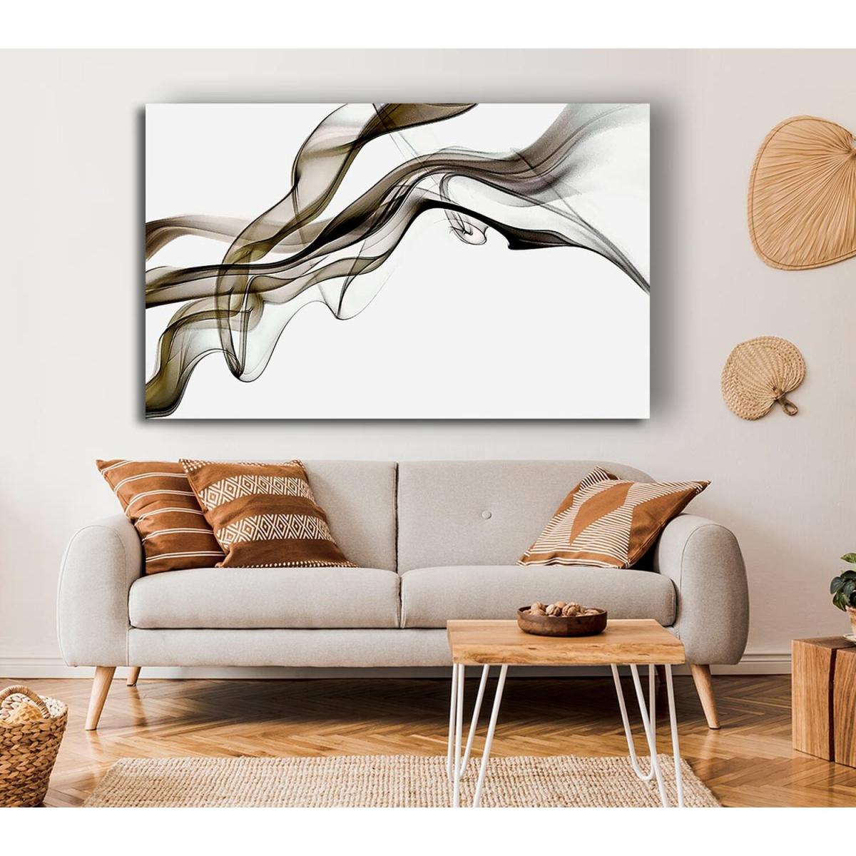 Brown Smoked Trail Canvas Print Wall Art - Yellow / 50.8cm – image 3