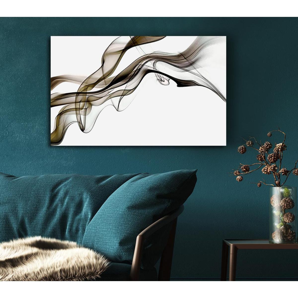 Brown Smoked Trail Canvas Print Wall Art - Yellow / 50.8cm – image 4