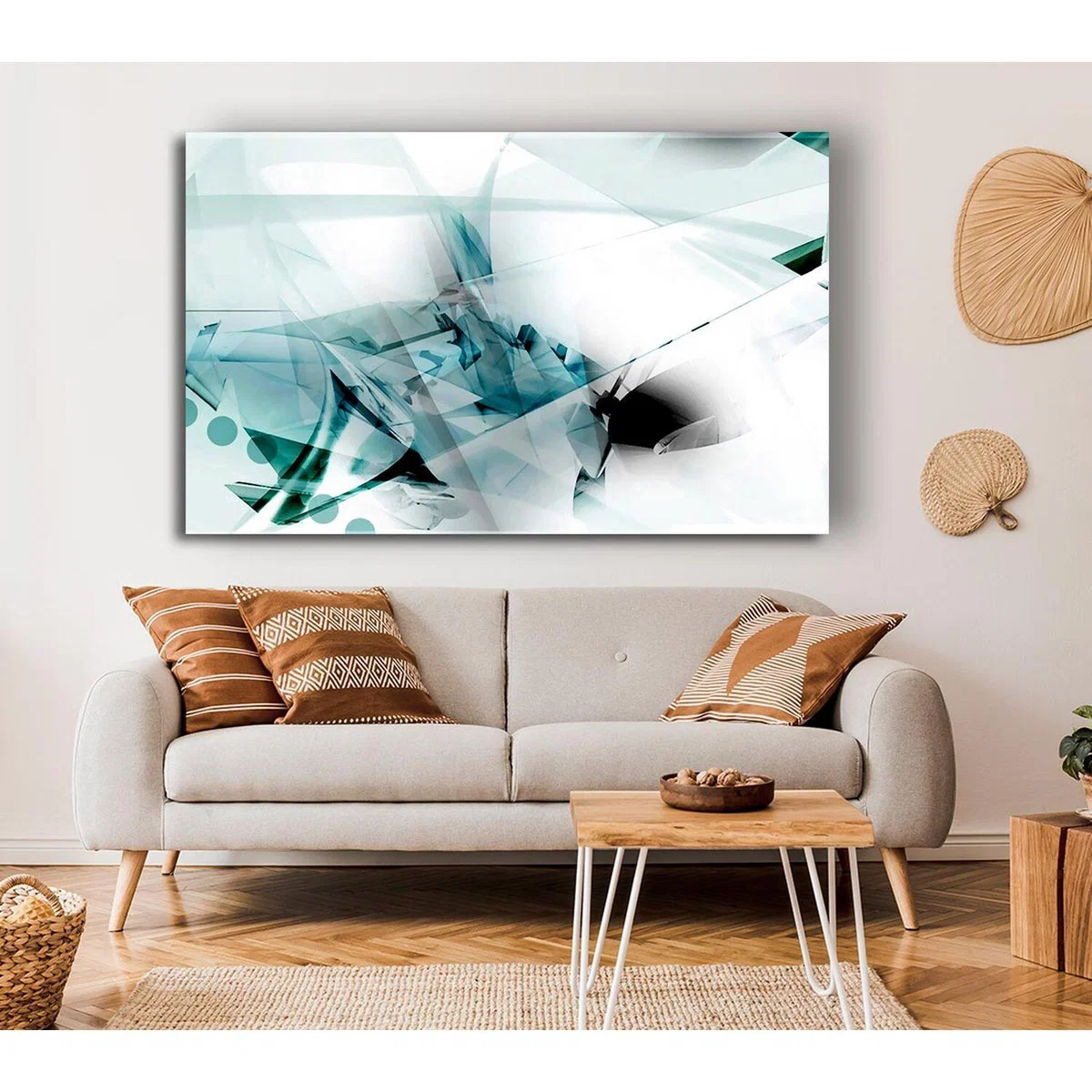 Shardes Of Green Canvas Print Wall Art - Yellow / 81.28cm – image 4