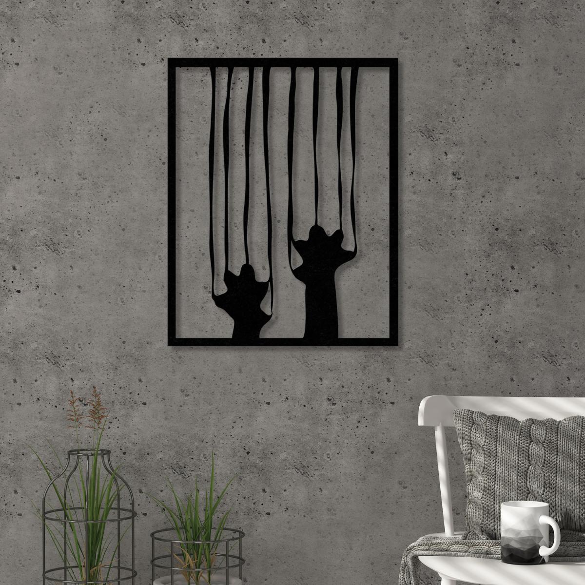 Scratch Wall Art Metal Decorative Object - Black - Black – image 1