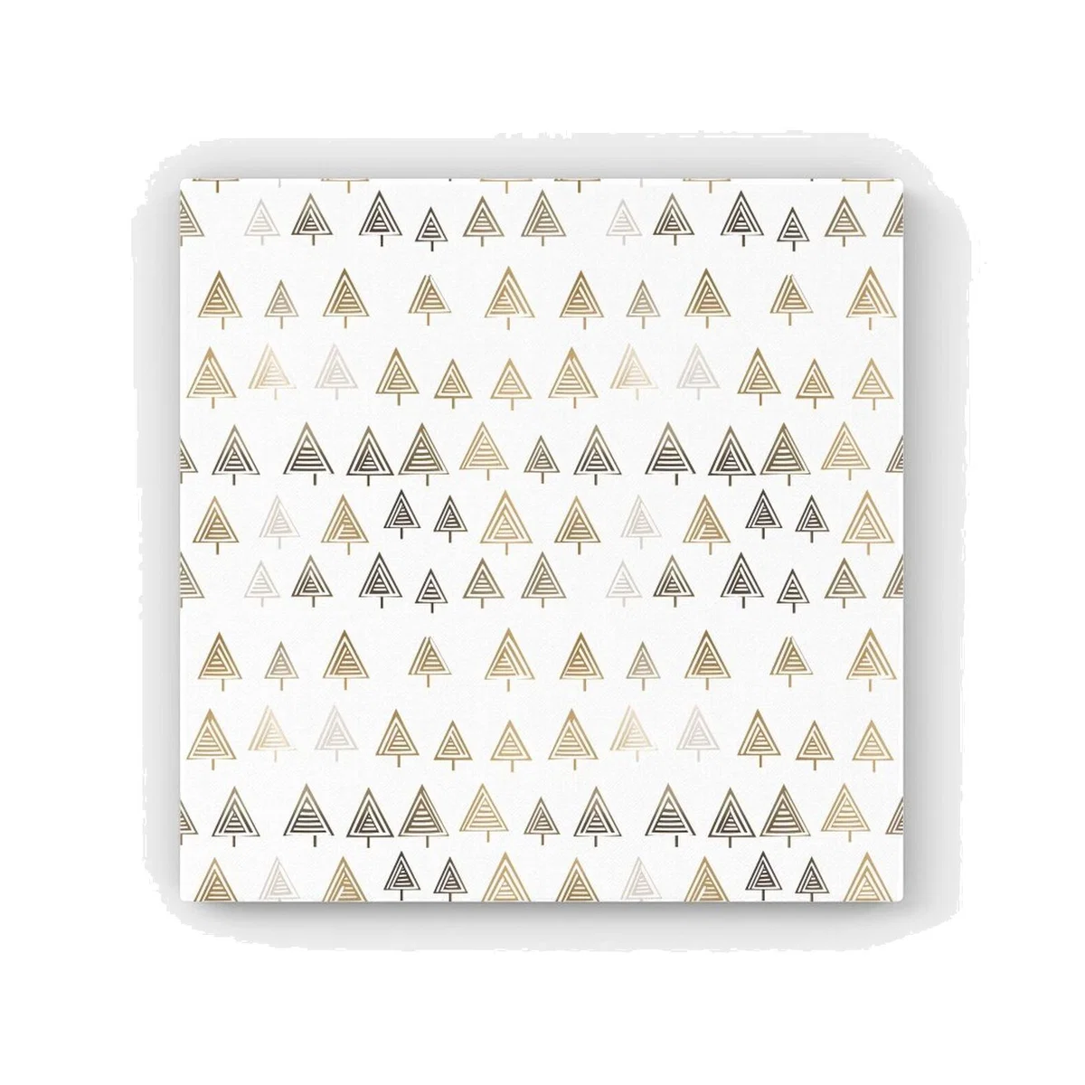Geometric Christmas Tree Pattern HD Metal Print - White / 30cm