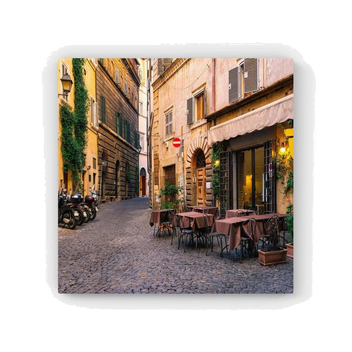 Cozy Rome Street HD Metal Print - Neutral / 56cm