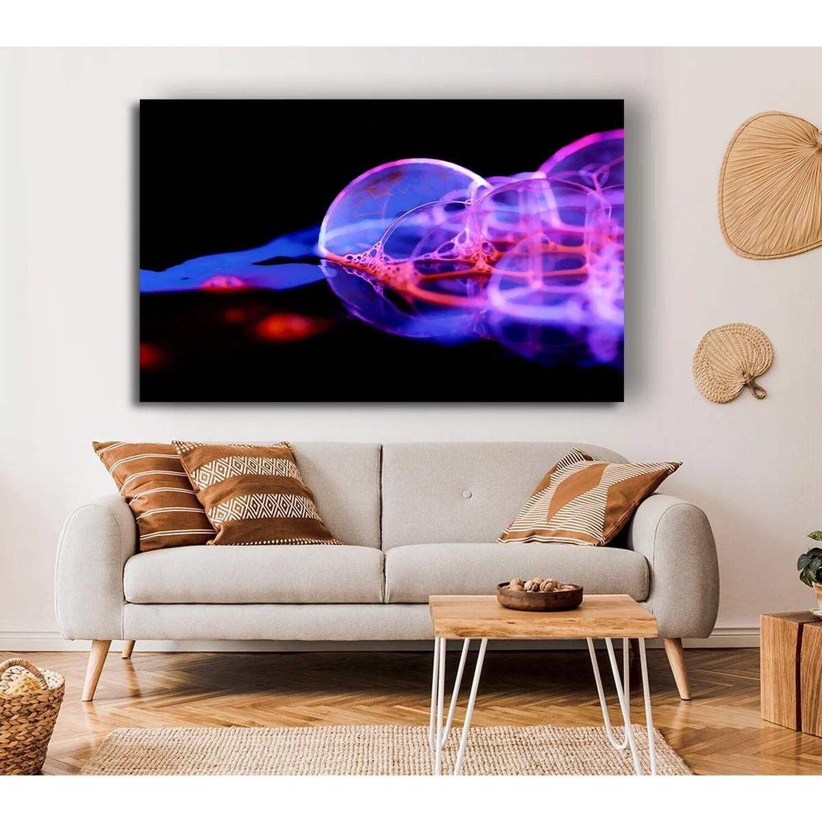 Silk Bubble Flow Canvas Print Wall Art - Yellow / 81.28cm – image 4