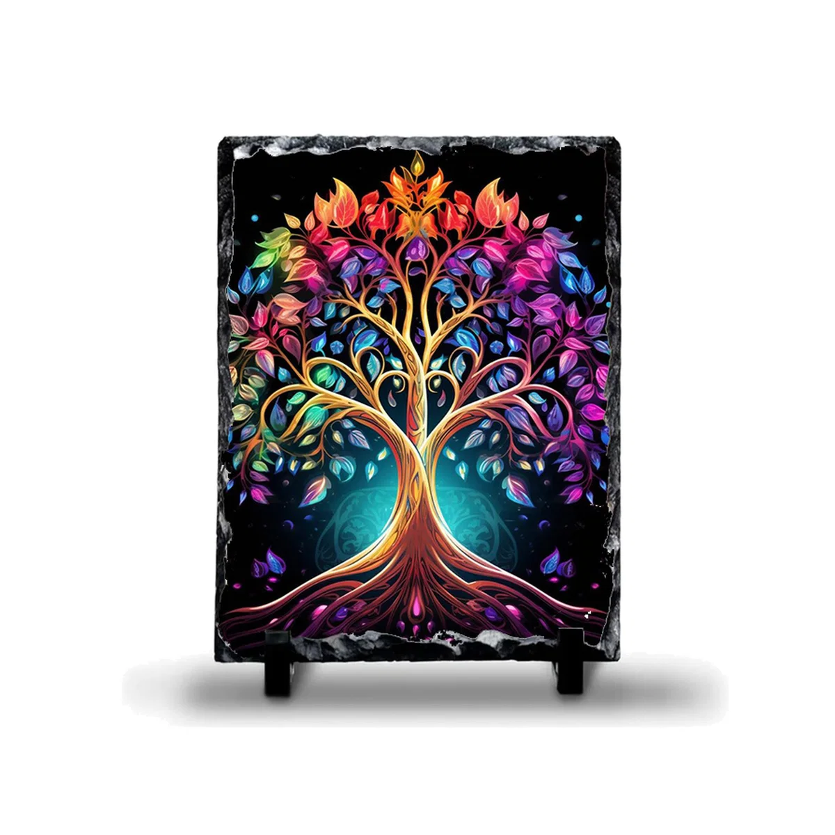 Colourful Tree of Life Rock Slate - Slate